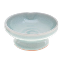 Load image into Gallery viewer, Green Celadon Ceramic Footed Plate Handmade in Thailand - Chic and Versatile | NOVICA
