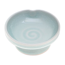 Load image into Gallery viewer, Green Celadon Ceramic Footed Plate Handmade in Thailand - Chic and Versatile | NOVICA
