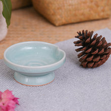Load image into Gallery viewer, Green Celadon Ceramic Footed Plate Handmade in Thailand - Chic and Versatile | NOVICA
