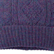 Load image into Gallery viewer, Geometric Soft 100% Alpaca Knit Hat in a Purple Hue - Purple Braid | NOVICA
