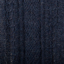 Load image into Gallery viewer, Soft Knit 100% Alpaca Scarf in an Indigo Base Hue - Indigo Braid | NOVICA
