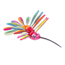 Load image into Gallery viewer, Hand-Painted Carnation Copal Wood Alebrije Bird Ornament - Festival Plumage | NOVICA
