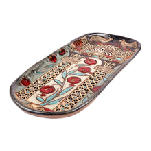 Load image into Gallery viewer, Glazed Ceramic Plaque with Armenian Pomegranate Motif - Pomegranate Splendor | NOVICA
