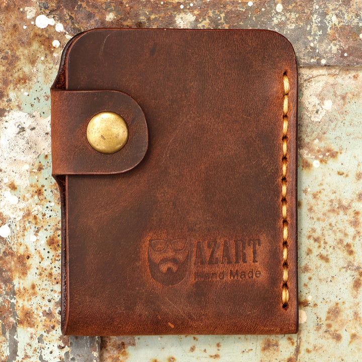 100% Genuine Leather Card Holder in Brown Made in Armenia - Fortunate Brown | NOVICA