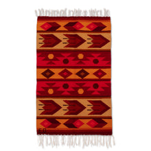 Load image into Gallery viewer, Geometric Patterned Handloomed Wool Area Rug in Red (2x3) - Vicus | NOVICA
