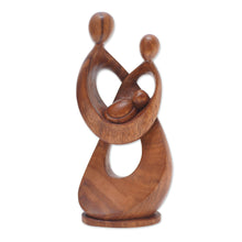 Load image into Gallery viewer, Hand-Carved Semi-Abstract Suar Wood Family Sculpture - New Chapter | NOVICA

