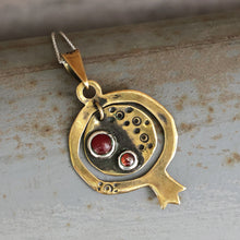 Load image into Gallery viewer, Carnelian Brass Nur Amulet Pendant Necklace - Nur Amulet | NOVICA
