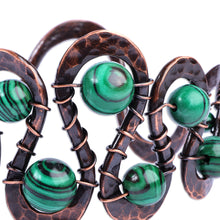 Load image into Gallery viewer, Antiqued-Finished Malachite and Copper Cuff Bracelet - Sevan&#39;s Mysticism | NOVICA
