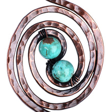 Load image into Gallery viewer, Antiqued Finished Spiral Copper Dangle Earrings from Armenia - Swirls of Eden | NOVICA
