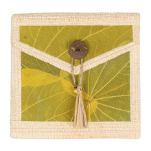 Load image into Gallery viewer, Eco-Friendly 35-Page Natural Fiber Notebook in Green-Yellow - My Yellow Journey | NOVICA
