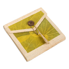 Load image into Gallery viewer, Eco-Friendly 35-Page Natural Fiber Notebook in Green-Yellow - My Yellow Journey | NOVICA
