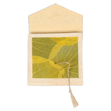Load image into Gallery viewer, Eco-Friendly 35-Page Natural Fiber Notebook in Green-Yellow - My Yellow Journey | NOVICA
