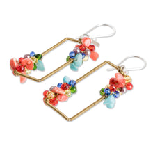 Load image into Gallery viewer, Handmade Colorful Crystal &amp; Glass Beaded Dangle Earrings - Precious Shades | NOVICA
