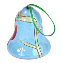 Load image into Gallery viewer, Handmade Glazed Ceramic Bell Ornament with Pomegranate Motif - Lovely Pomegranate | NOVICA
