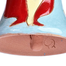 Load image into Gallery viewer, Handmade Glazed Ceramic Bell Ornament with Pomegranate Motif - Lovely Pomegranate | NOVICA
