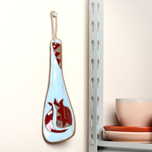 Load image into Gallery viewer, Pomegranate-Themed Painted Blue Ceramic Spoon Rest - Romance Flavors in Blue | NOVICA
