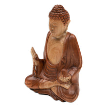 Load image into Gallery viewer, Balinese Hand-Carved Suar Wood Sculpture of Master Buddha - Peace of Buddha | NOVICA
