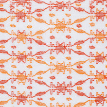 Load image into Gallery viewer, Leafy Handwoven Orange and Red Cotton Placemat - Sunset Over the Forest | NOVICA
