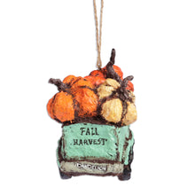Load image into Gallery viewer, Hand-Painted Traditional Papier Mache Truck Ornament - Pumpkin Delivery | NOVICA
