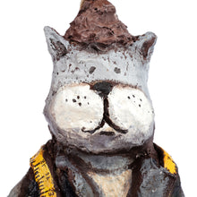 Load image into Gallery viewer, Whimsical Hand-Painted Papier Mache Cat Ornament - Lady Cat | NOVICA
