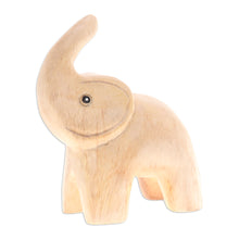 Load image into Gallery viewer, Hand-Carved Baby Elephant Raintree Wood Figurine - Plump Joy | NOVICA
