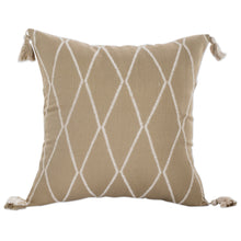 Load image into Gallery viewer, Diamond-Patterned Sage and Ivory Cotton Cushion Cover - Sage of Diamonds | NOVICA
