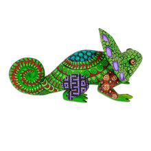 Load image into Gallery viewer, Hand-Painted Green Copal Wood Chameleon Alebrije Figurine - Chameleonic Green | NOVICA
