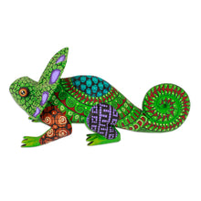 Load image into Gallery viewer, Hand-Painted Green Copal Wood Chameleon Alebrije Figurine - Chameleonic Green | NOVICA
