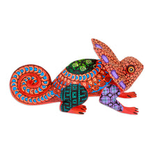 Load image into Gallery viewer, Painted Strawberry Copal Wood Chameleon Alebrije Figurine - Chameleonic Strawberry | NOVICA
