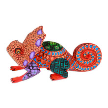 Load image into Gallery viewer, Painted Strawberry Copal Wood Chameleon Alebrije Figurine - Chameleonic Strawberry | NOVICA

