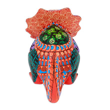 Load image into Gallery viewer, Painted Strawberry Copal Wood Chameleon Alebrije Figurine - Chameleonic Strawberry | NOVICA
