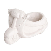 Load image into Gallery viewer, Handcrafted Whimsical Classic Scooter Cement Flower Pot - Evergreen Scooter | NOVICA
