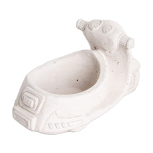 Load image into Gallery viewer, Handcrafted Whimsical Classic Scooter Cement Flower Pot - Evergreen Scooter | NOVICA
