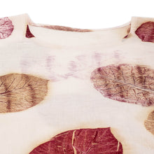 Load image into Gallery viewer, Eco-Printed Leaf-Themed Brown and Burgundy Cotton Caftan - Magic Spring | NOVICA
