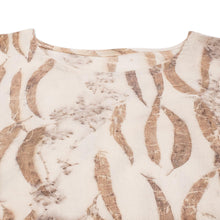 Load image into Gallery viewer, Eco-Printed Leaf-Themed Brown Cotton Caftan from El Salvador - Magic Autumn | NOVICA
