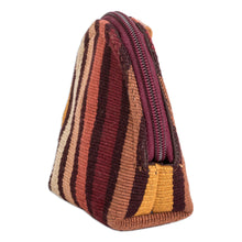 Load image into Gallery viewer, Striped Cotton Keychain Coin Purse Hand-Woven in Guatemala - Fertile Land | NOVICA
