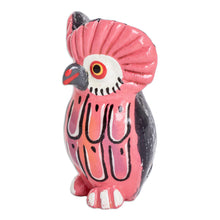 Load image into Gallery viewer, Ceramic Owl Figurine in Pink Hand-Painted in Guatemala - Sweet Tecolote | NOVICA
