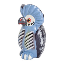 Load image into Gallery viewer, Ceramic Owl Figurine in Light Blue Hand-Painted in Guatemala - Curious Tecolote | NOVICA
