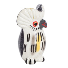 Load image into Gallery viewer, Ceramic Owl Figurine in White Hand-Painted in Guatemala - Charming Tecolote | NOVICA
