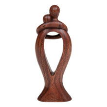 Load image into Gallery viewer, Hand-Carved Romantic Semi-Abstract Suar Wood Sculpture - Valentine Romance | NOVICA
