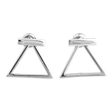 Load image into Gallery viewer, Geometric Minimalist Sterling Silver Button Earrings - Heavenly Ararat | NOVICA
