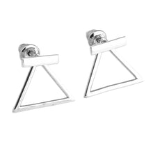 Load image into Gallery viewer, Geometric Minimalist Sterling Silver Button Earrings - Heavenly Ararat | NOVICA
