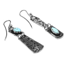 Load image into Gallery viewer, Sterling Silver Dangle Earrings with Oval &amp; Round Turquoise - Enchanting Allure | NOVICA
