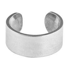 Load image into Gallery viewer, High Polished Sterling Silver Ear Cuff from Armenia - Minimalist Me | NOVICA
