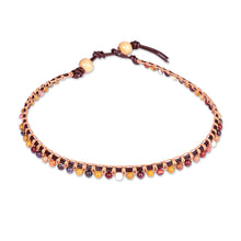 Load image into Gallery viewer, Handmade Adjustable Jasper Beaded Choker with Leather Cord - Earth Tones | NOVICA
