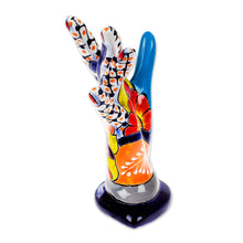 Load image into Gallery viewer, Hacienda-Themed Hand-Shaped Ceramic Jewelry Holder - Precious Customs | NOVICA
