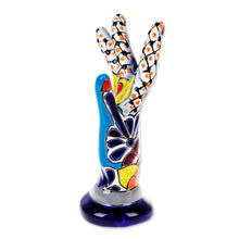 Load image into Gallery viewer, Hacienda-Themed Hand-Shaped Ceramic Jewelry Holder - Precious Customs | NOVICA
