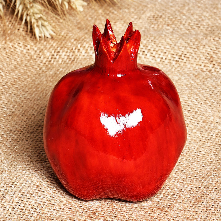 Hand-Carved Pomegranate Linden Tree Wood Figurine (Small) - Passion Icon | NOVICA