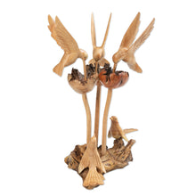 Load image into Gallery viewer, Nature-Themed Hand-Carved Jempinis and Benalu Wood Sculpture - Garden of Paradise | NOVICA

