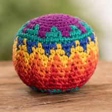 Load image into Gallery viewer, Multicolored Crocheted Cotton Footbag - Endless Fun | NOVICA
